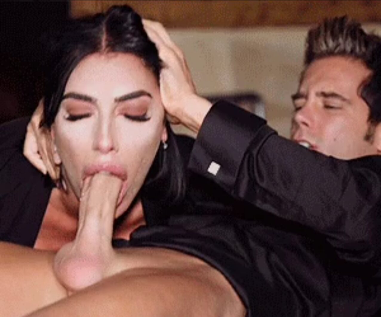 blowjob eyes closed throbbing