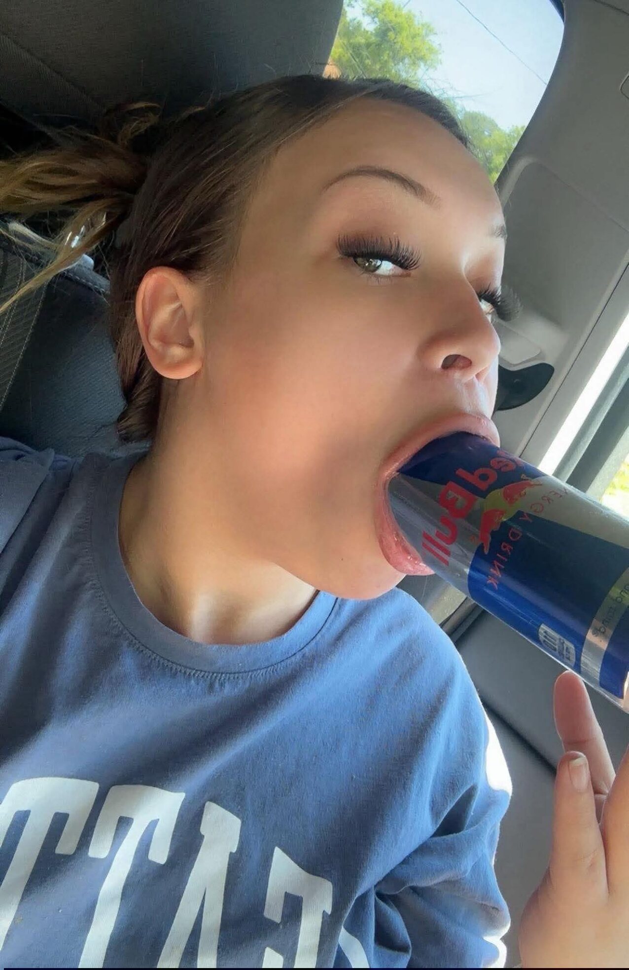 blonde mouth throat