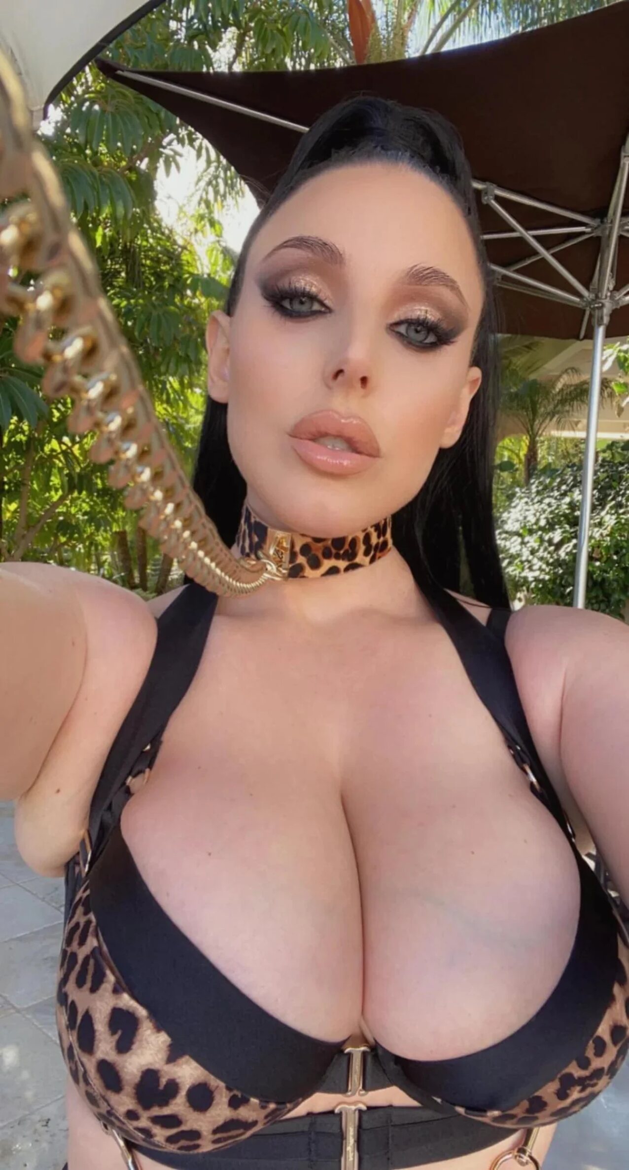 angela white leash leopard print