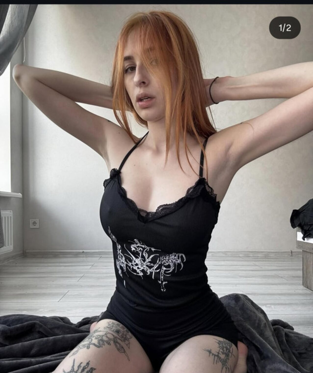 redhead tattoos lingerie