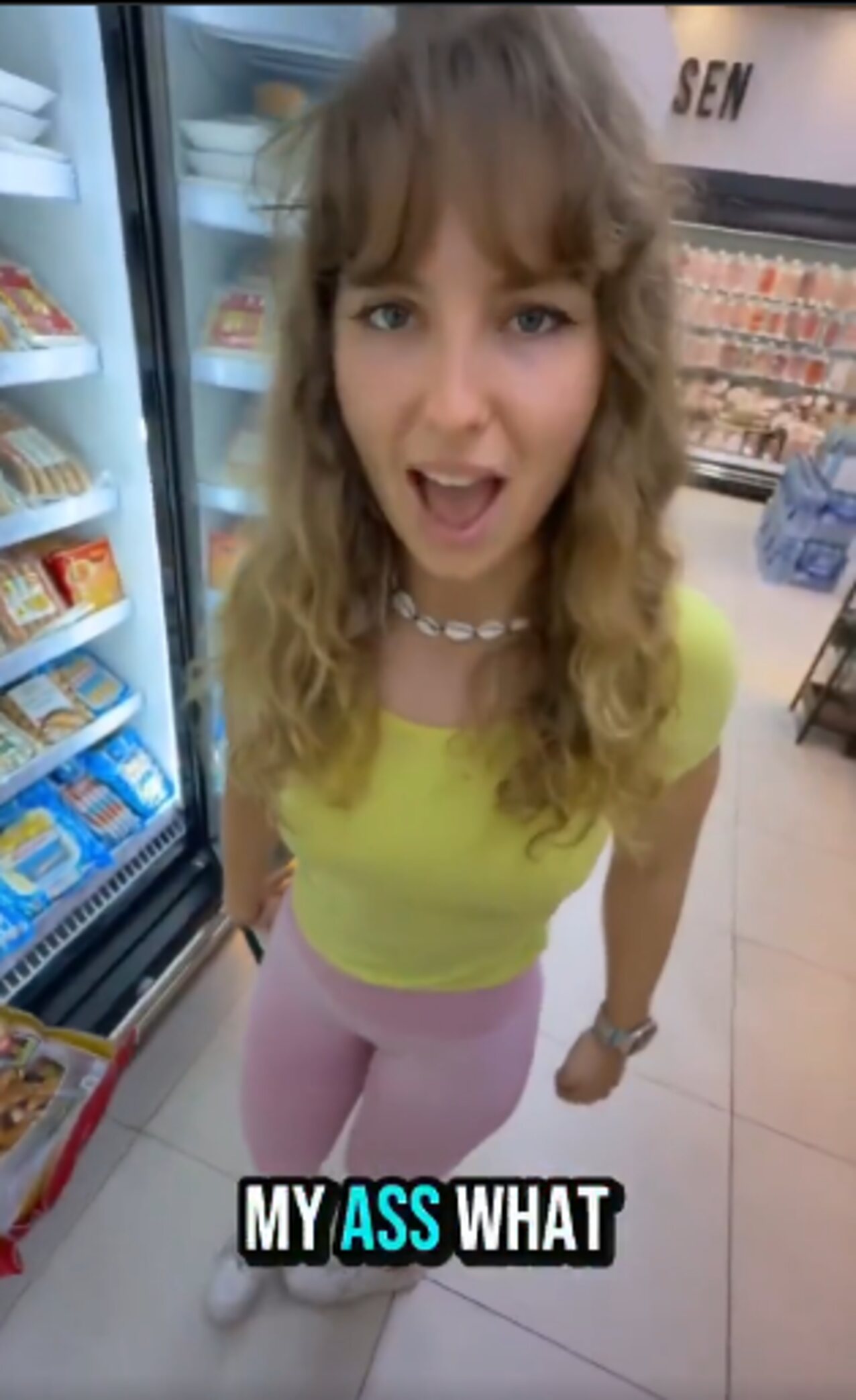 grocery pink pants