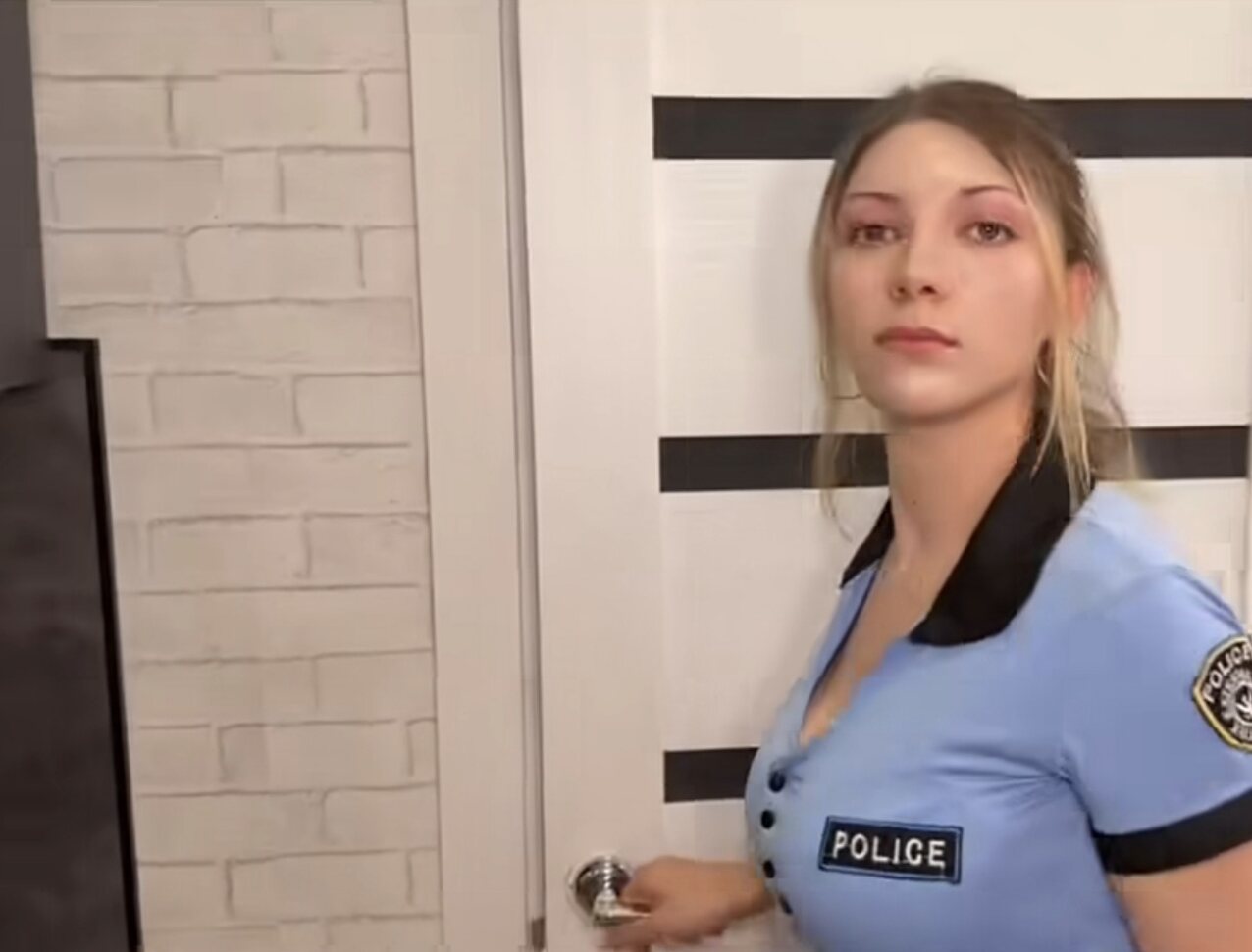 big tits blonde cop