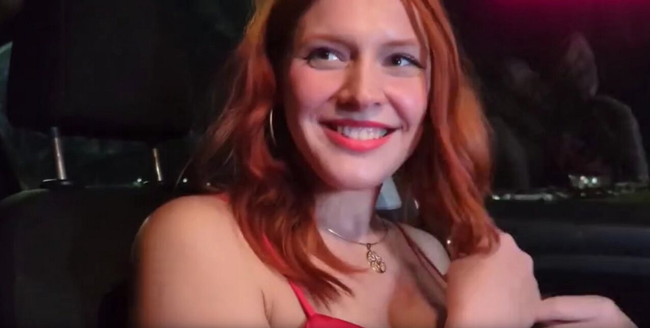 redhead pornstar car