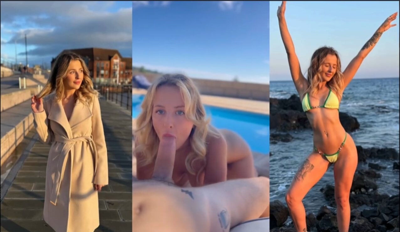 blonde blowjob beachwear