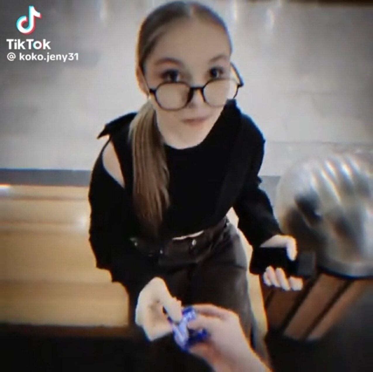 shopping mall glasses ponytail