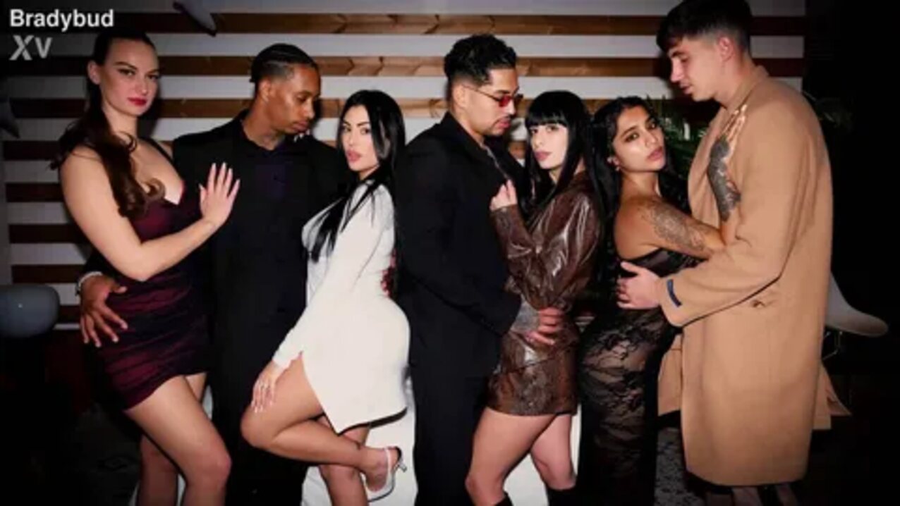 brunette busty orgy