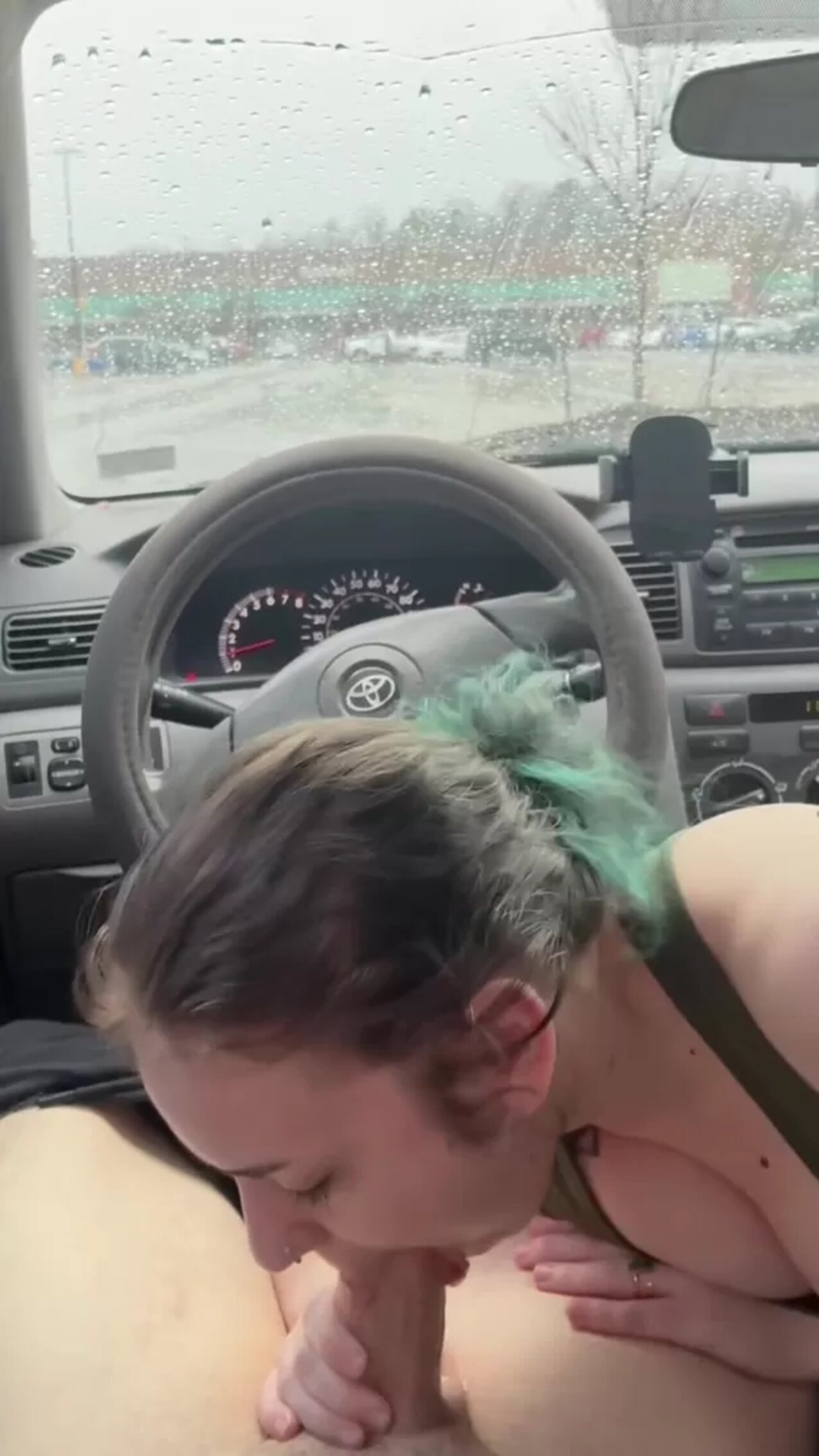 amateur dyed blowjob