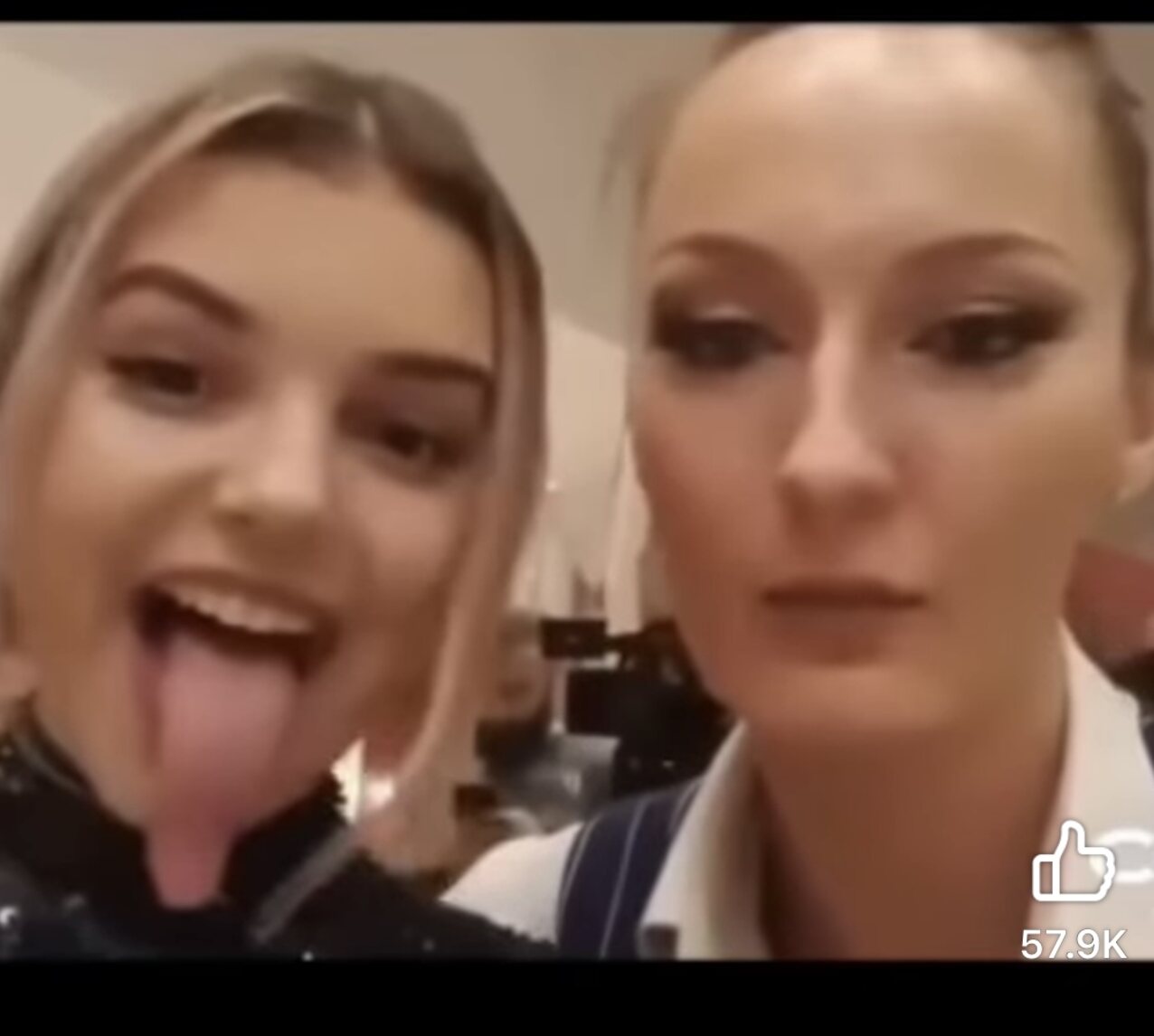 blonde cute tongue