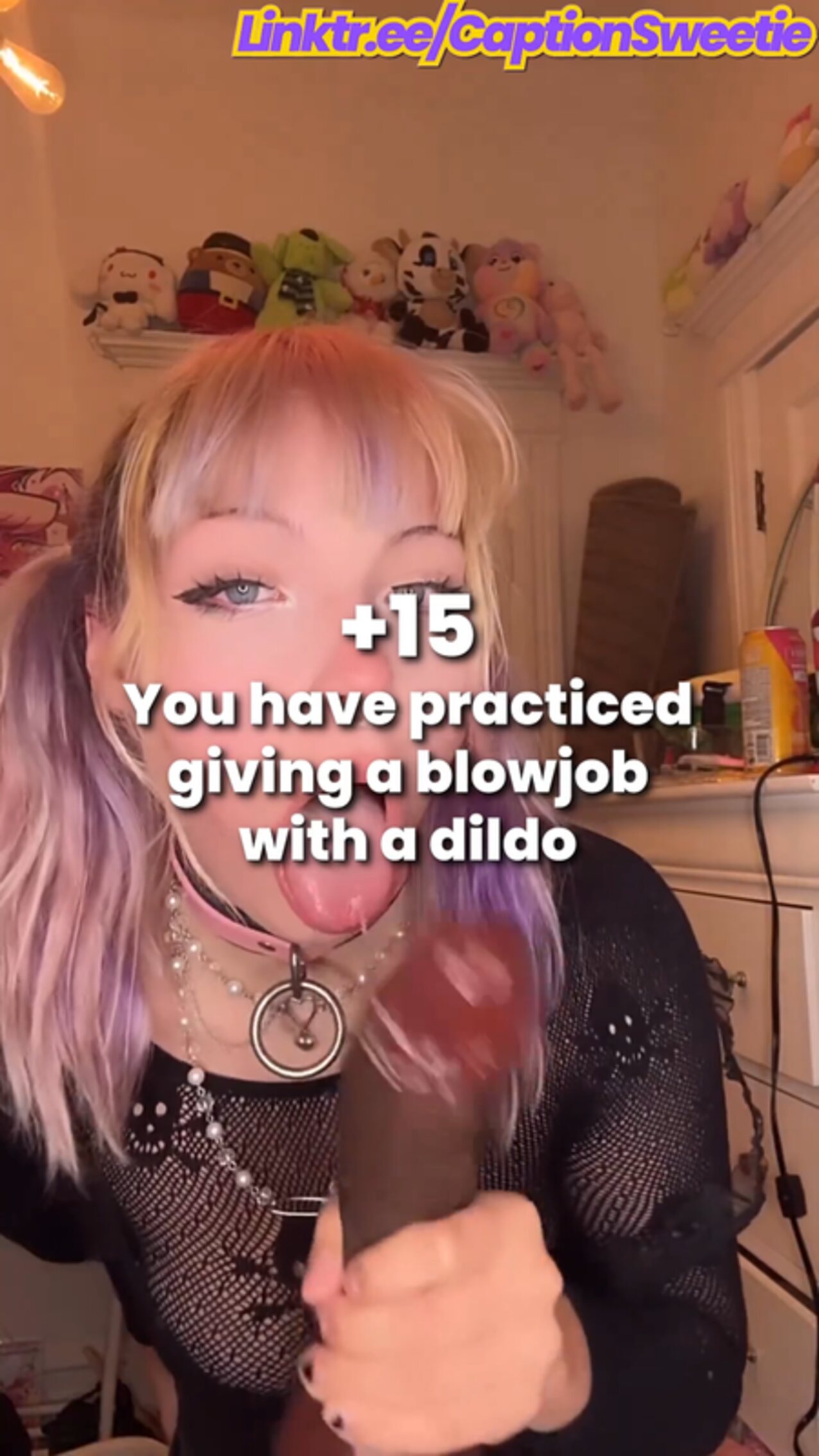 dildo colored hair blowjob