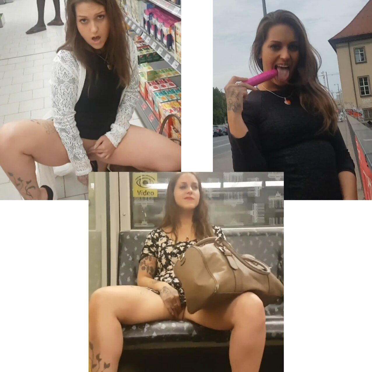 brunette german public