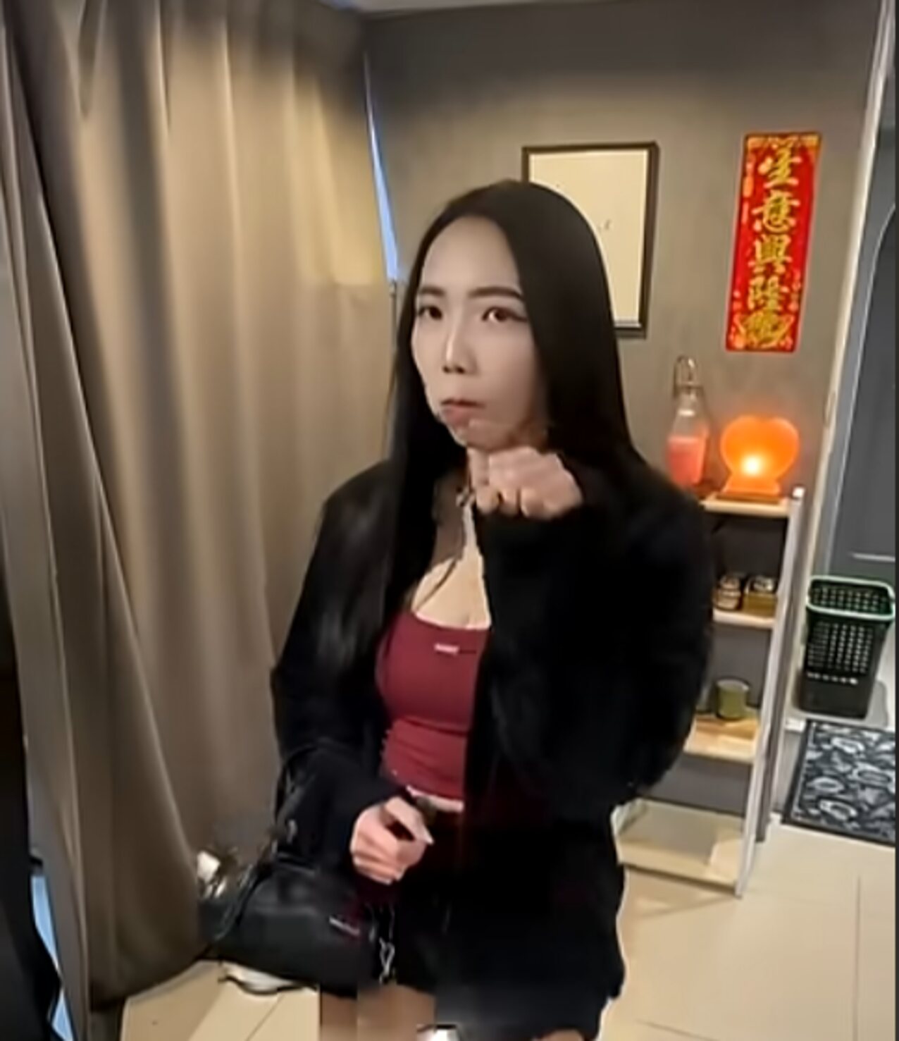 asian blow long hair