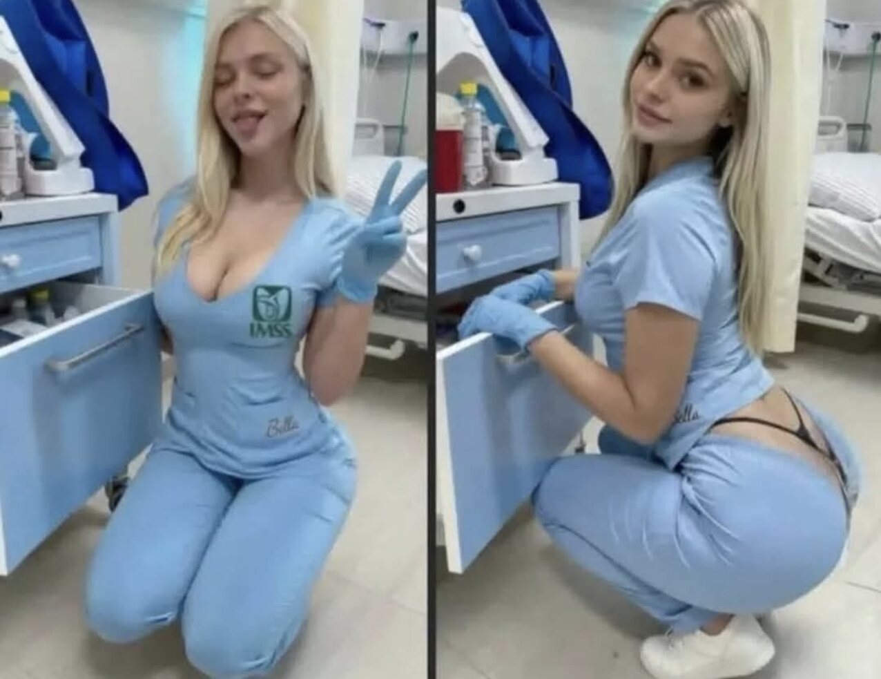 nurse hot blonde thong