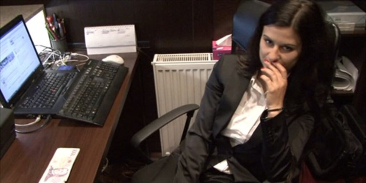 brunette office czech