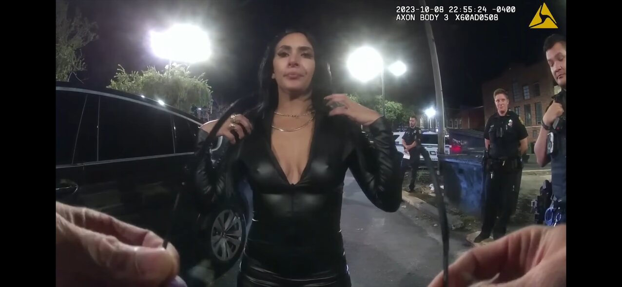 police latex brunette