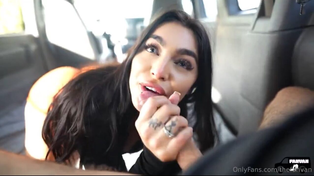 brunette babe bus