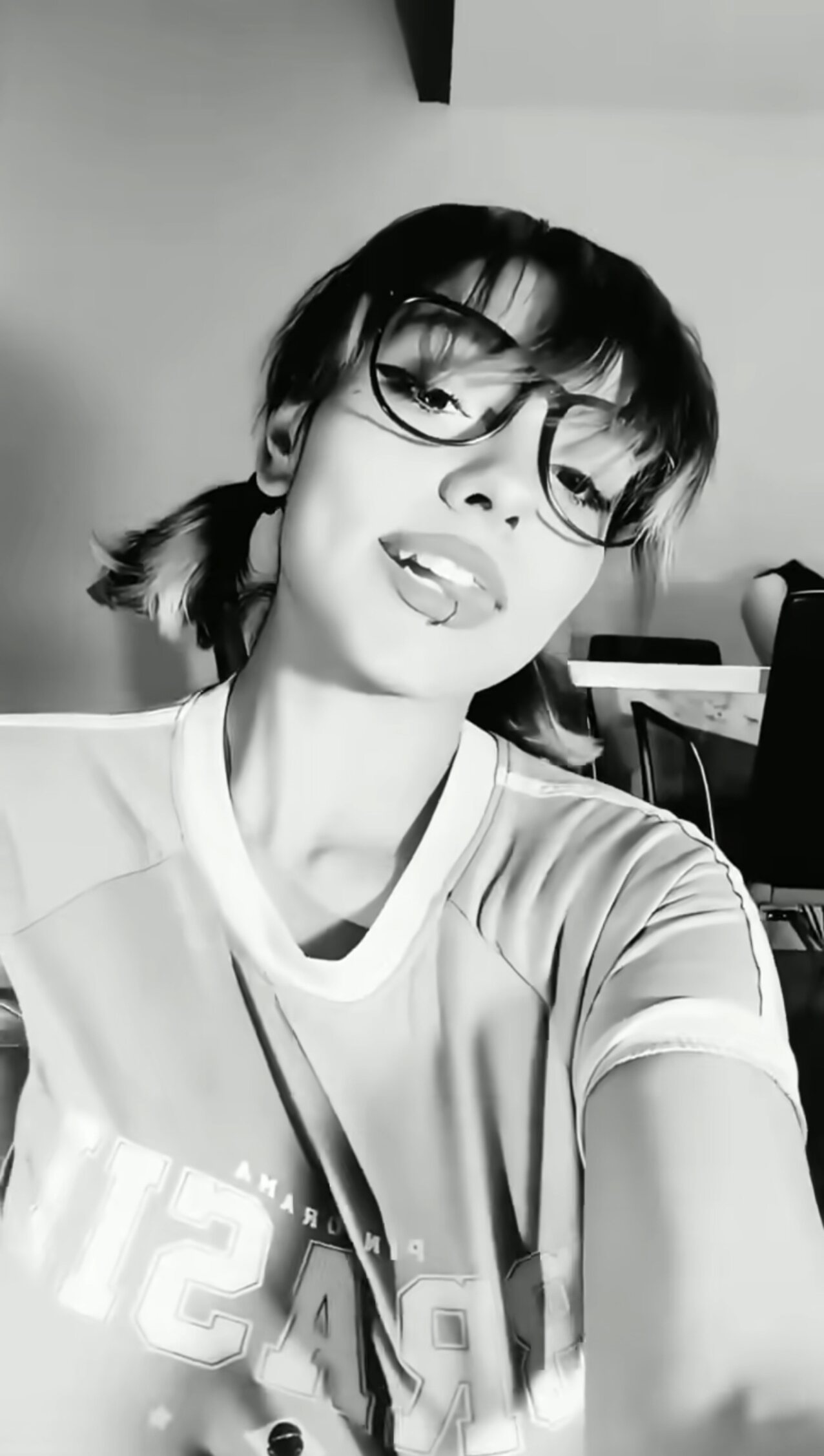 brunette big tits glasses