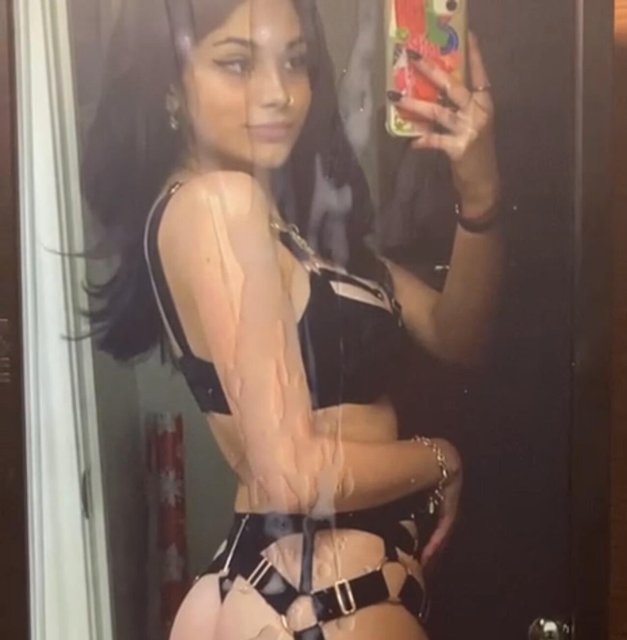 dark hair lingerie selfie