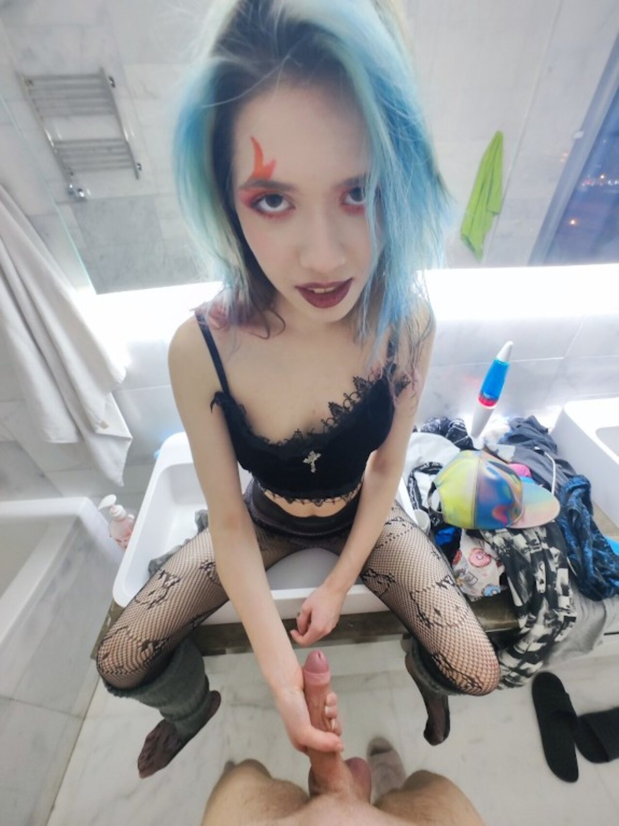 bathroom emo stockings