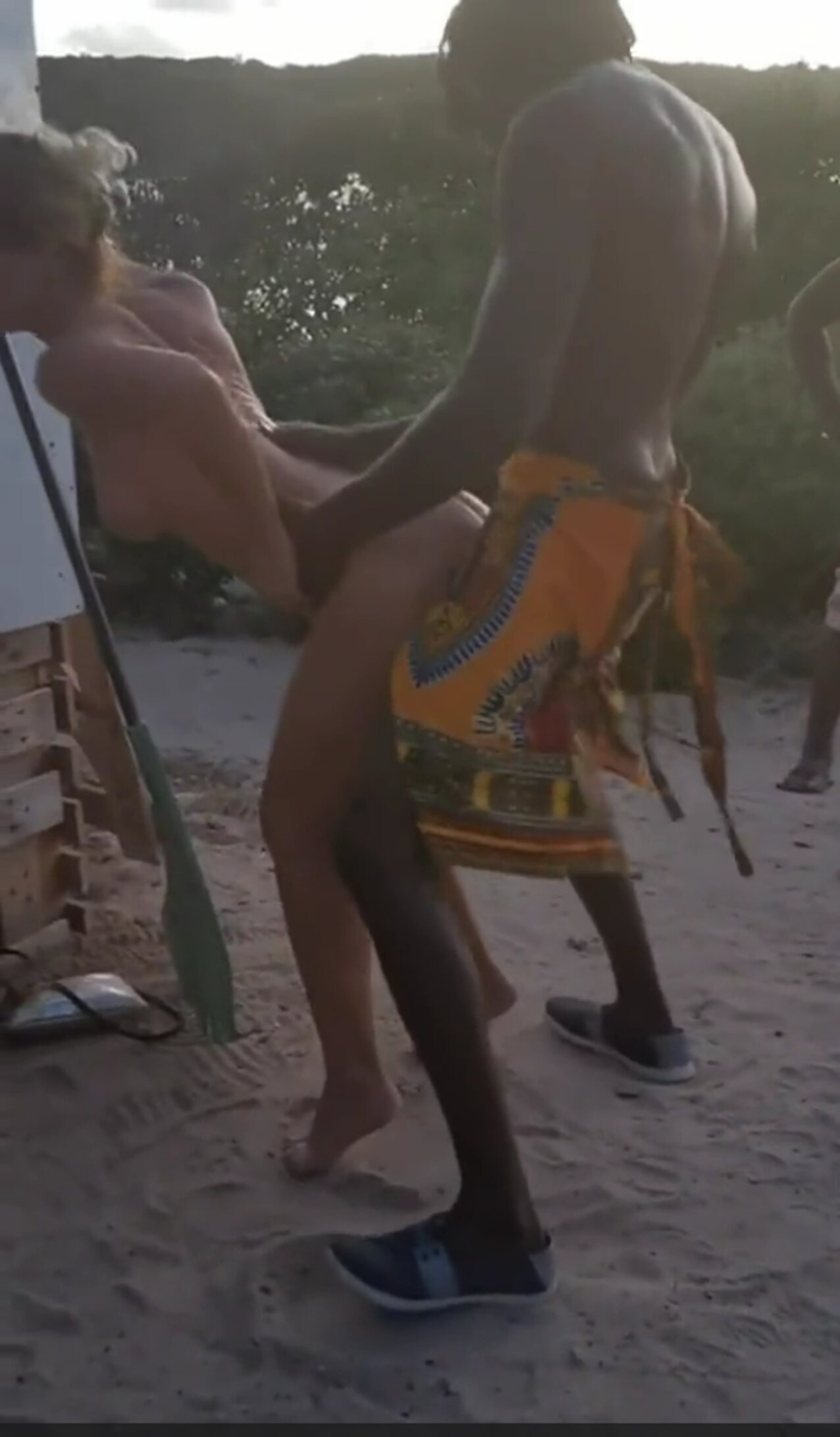 african village white woman