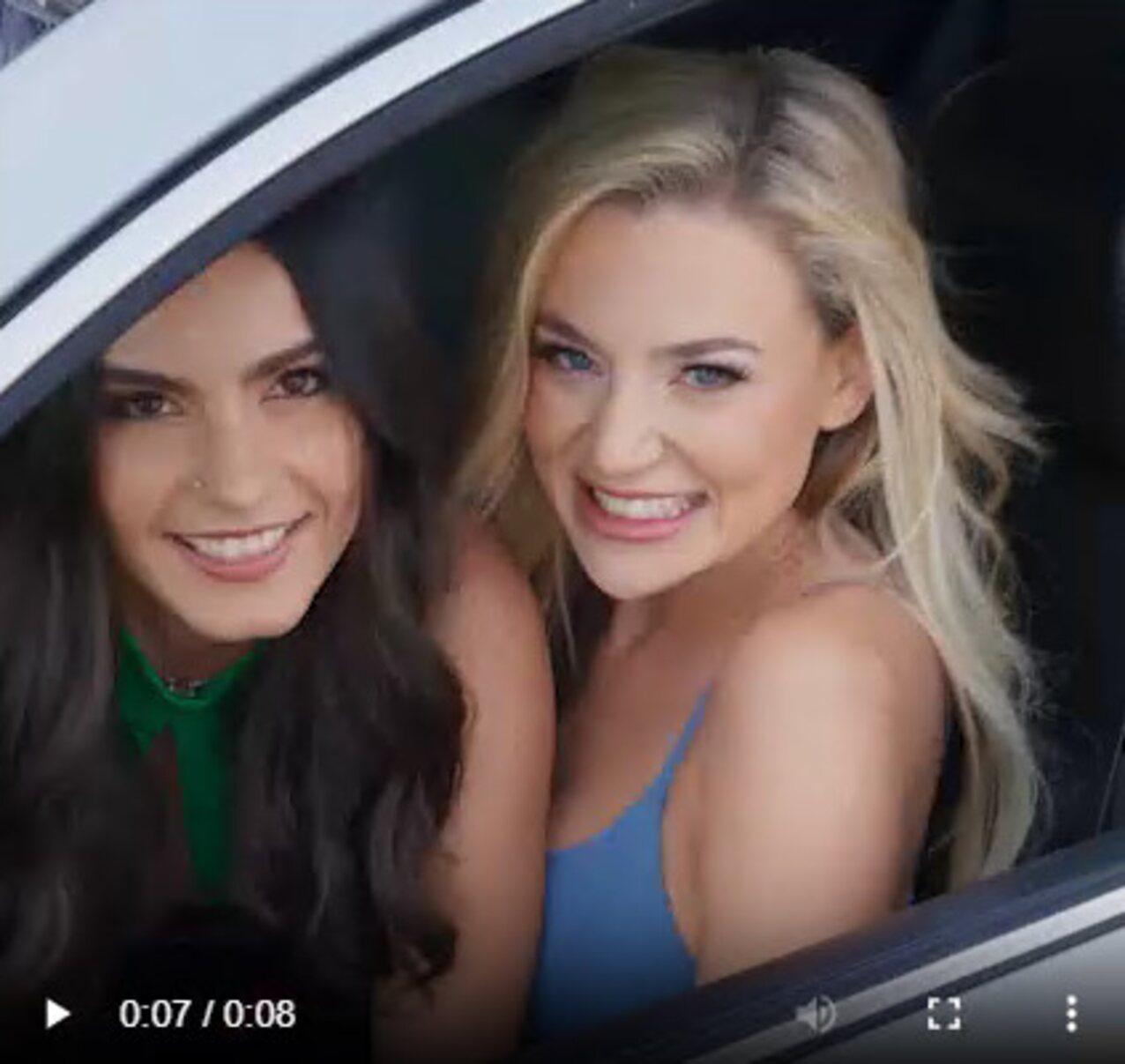 threesome red dress car