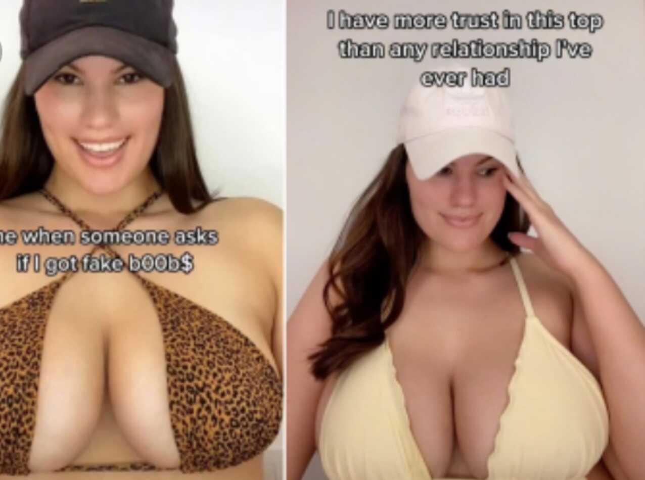 big tits brunette bikini