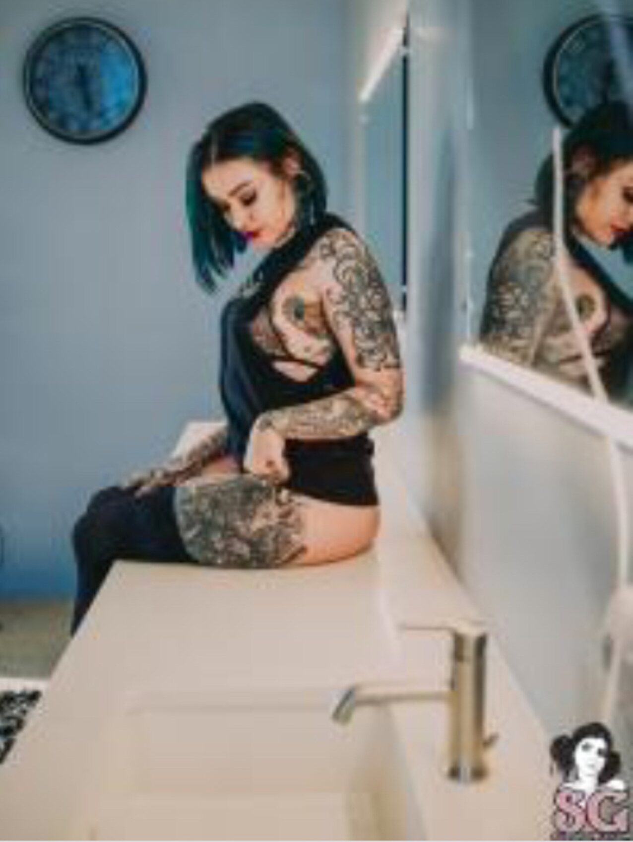 goth tattoos bathroom