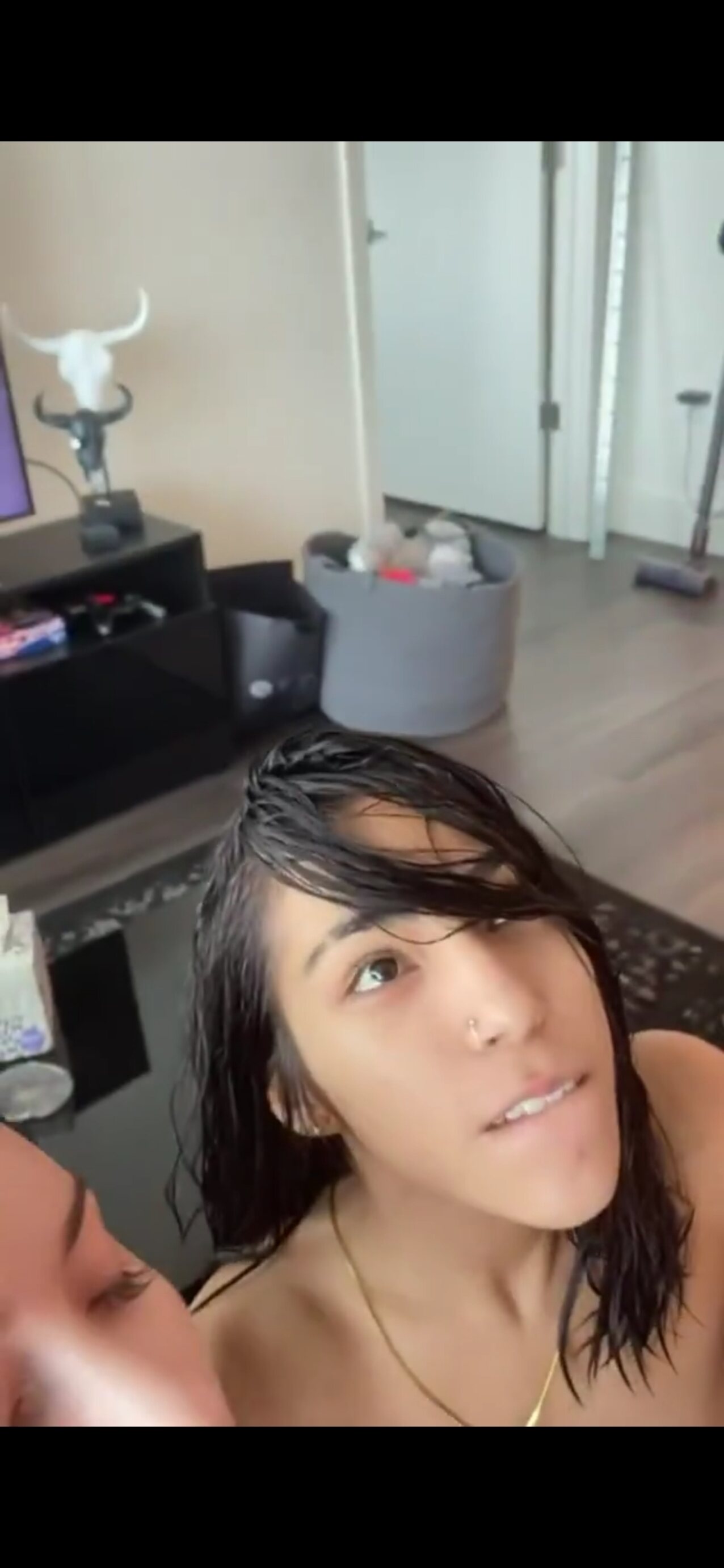 threesome nose ring latina