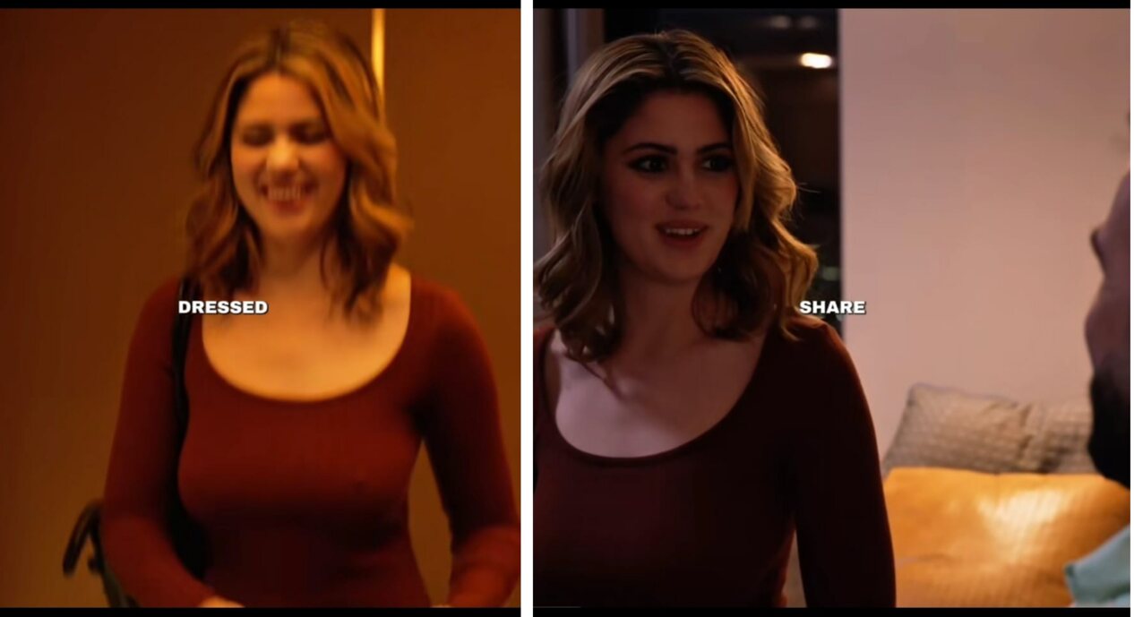 red dress hotel room tits