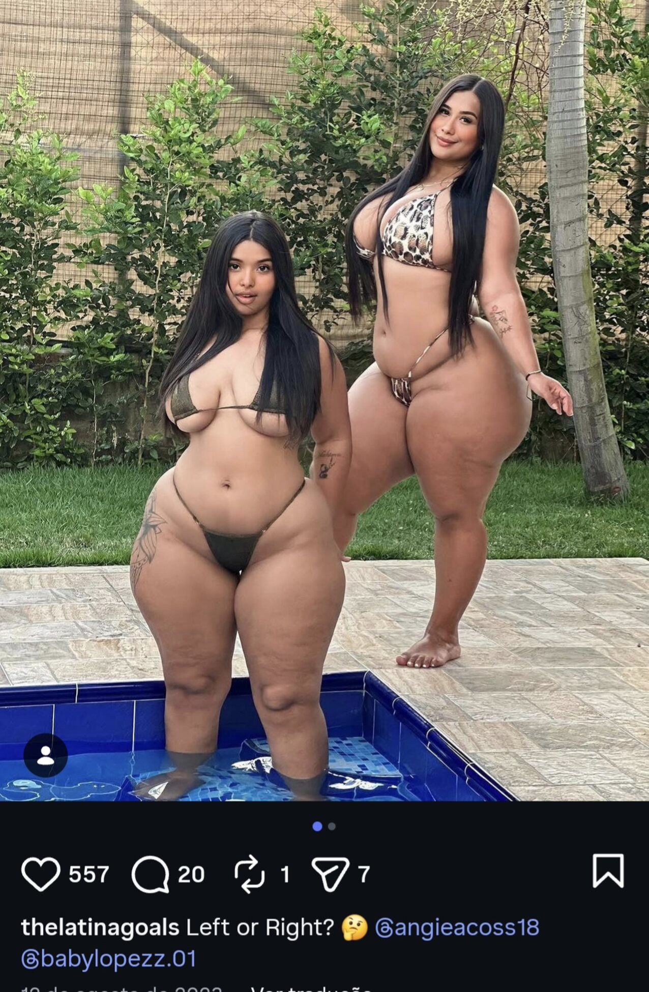 black bikini latina pool