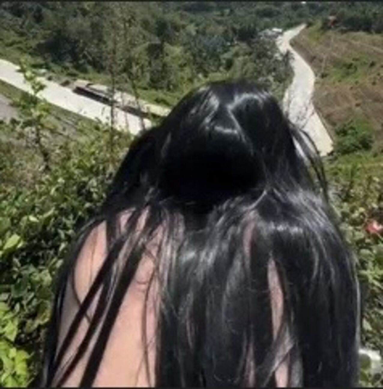 outside nature black hair