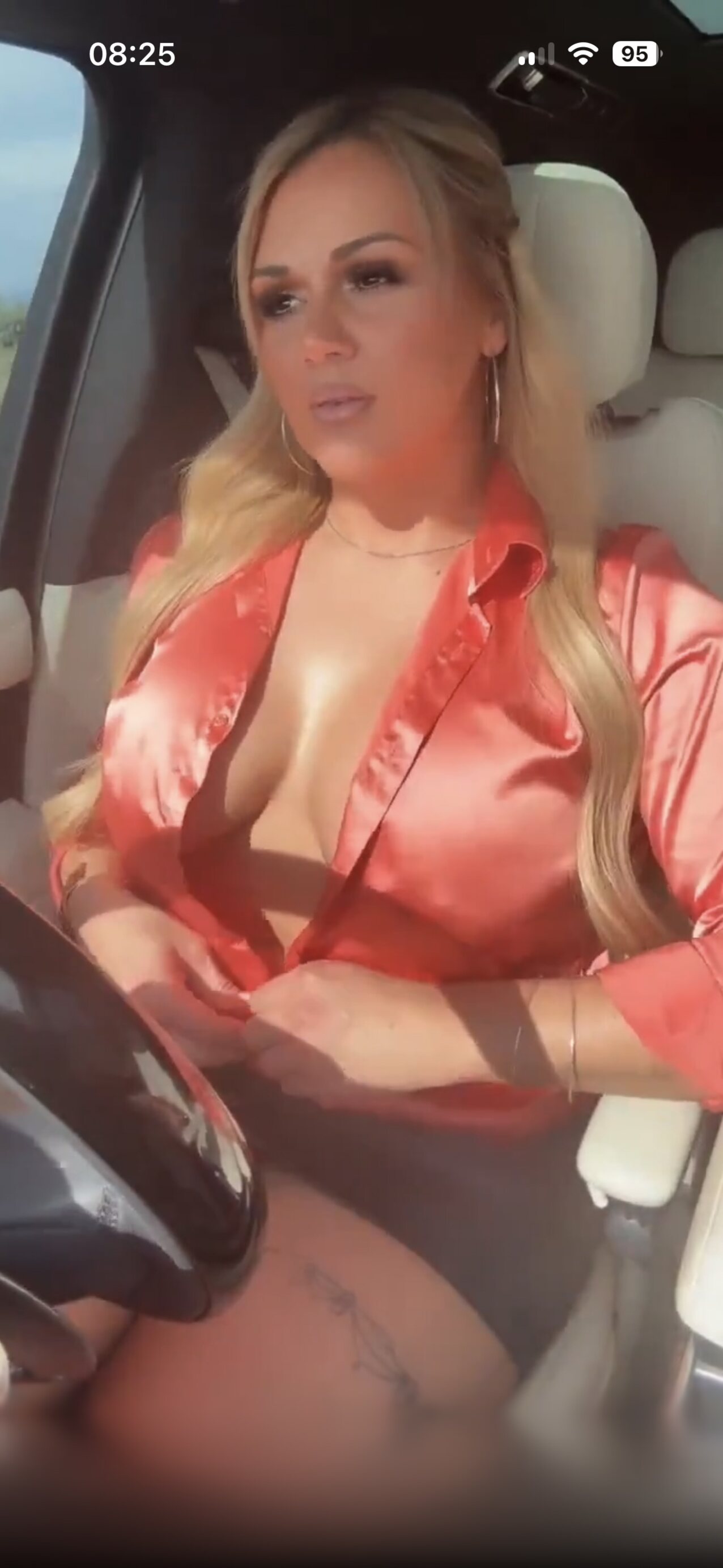 blonde car drive