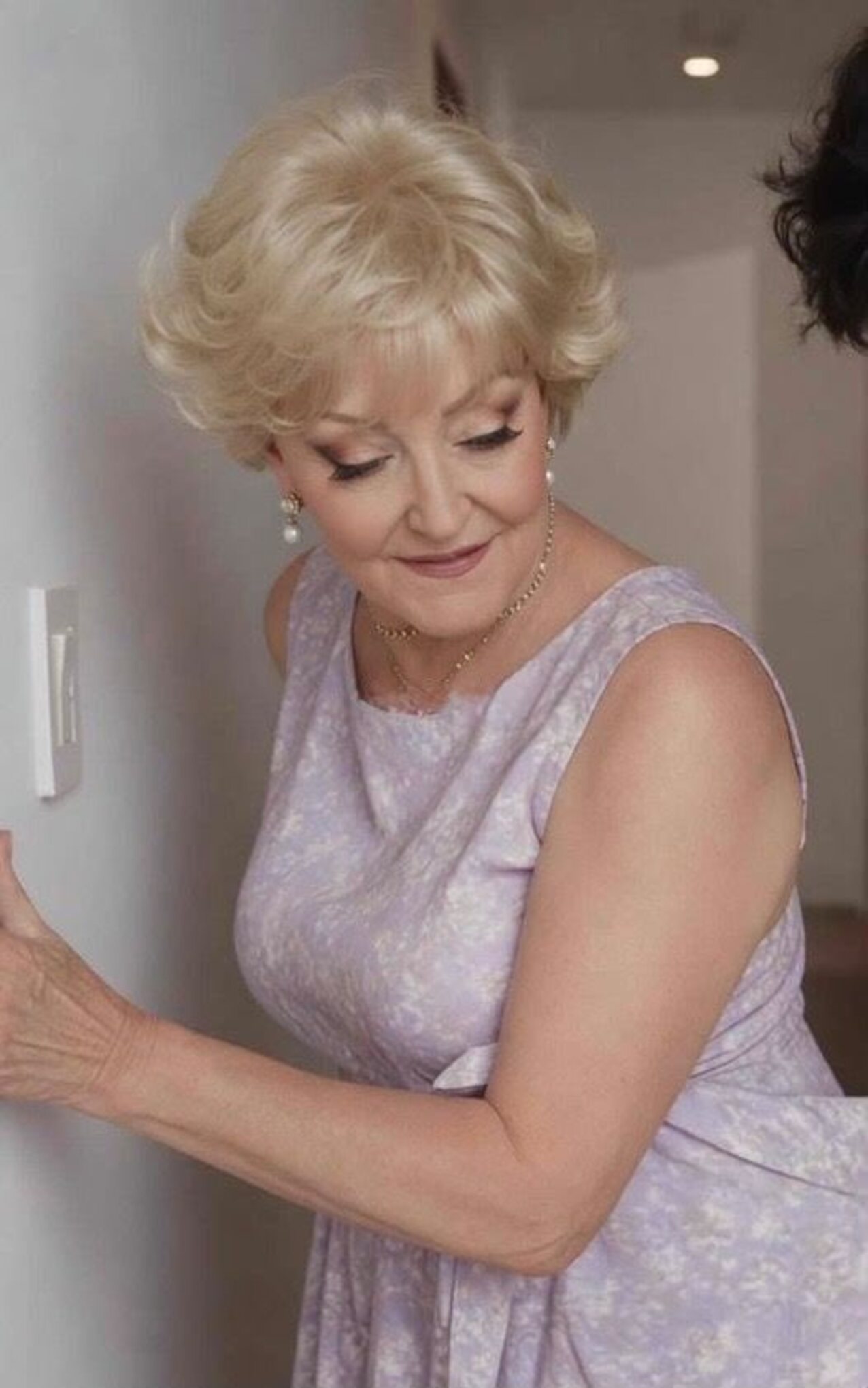blonde old woman dress