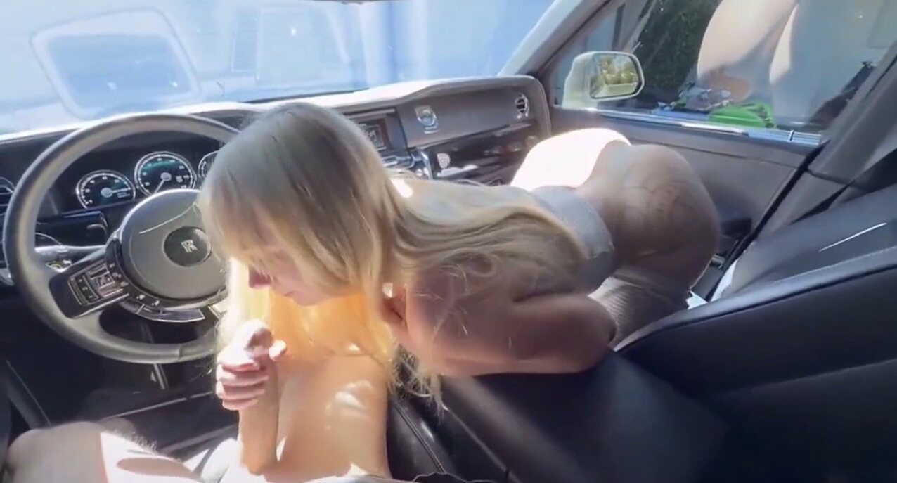 only fans blonde car