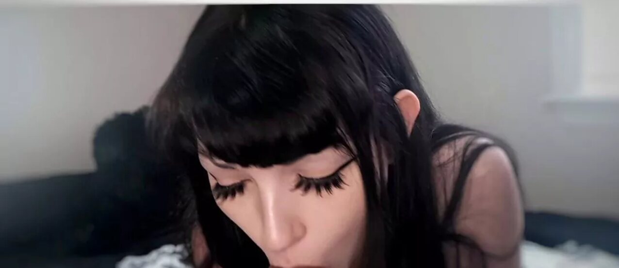 dark hair blowjob egirl