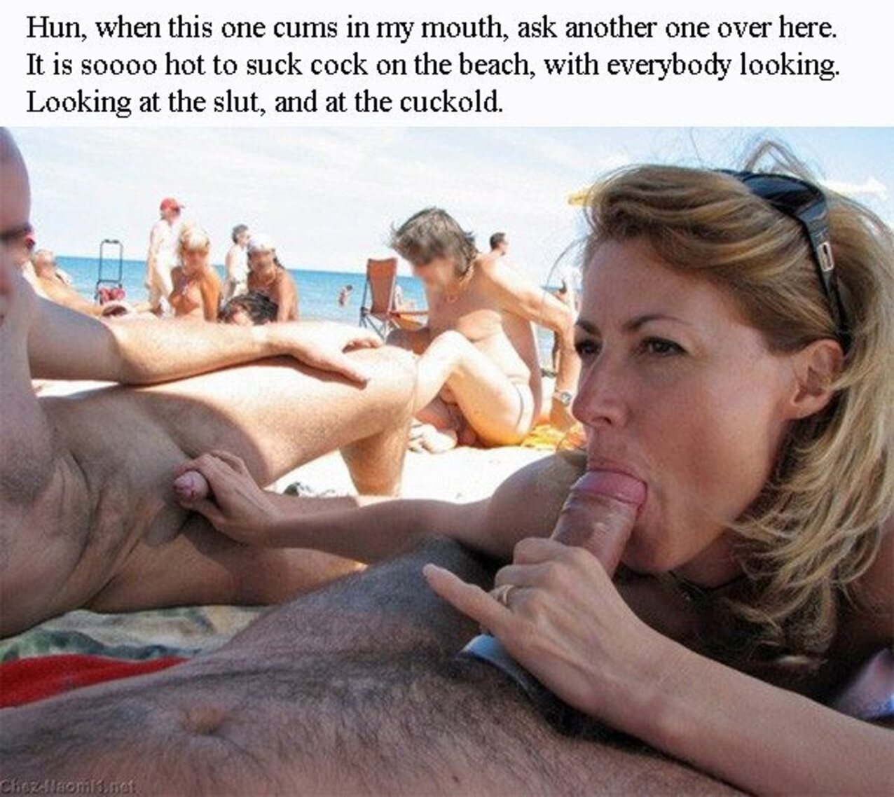 hotwife blowjob beach