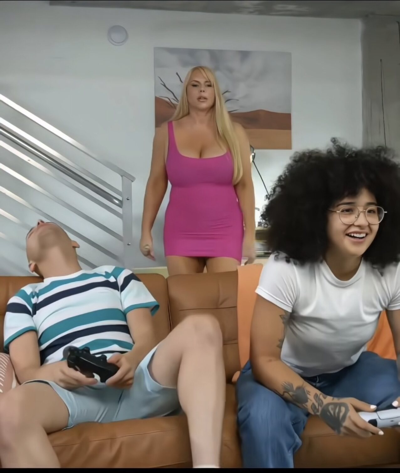 milf blonde threesome