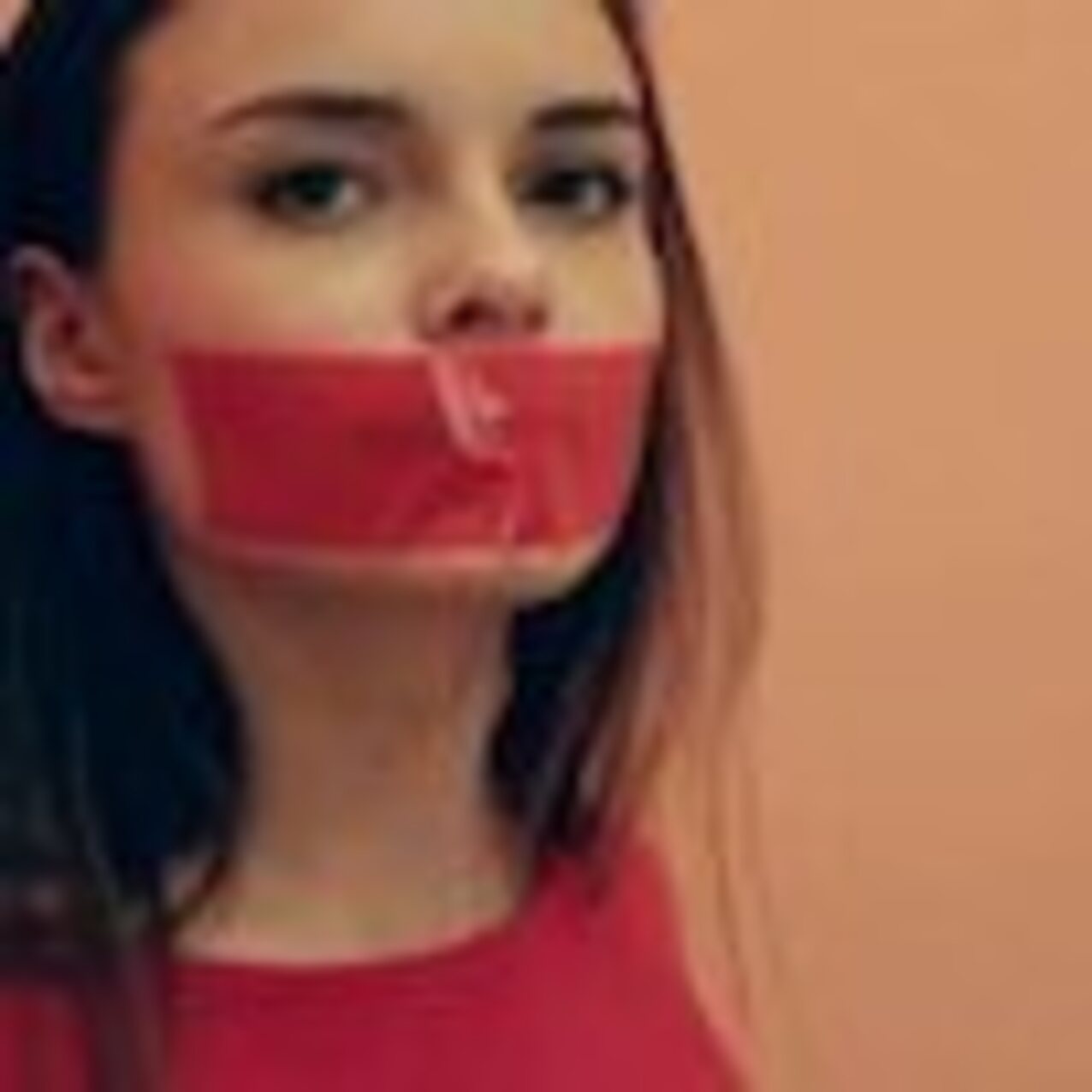 dark hair tape bondage