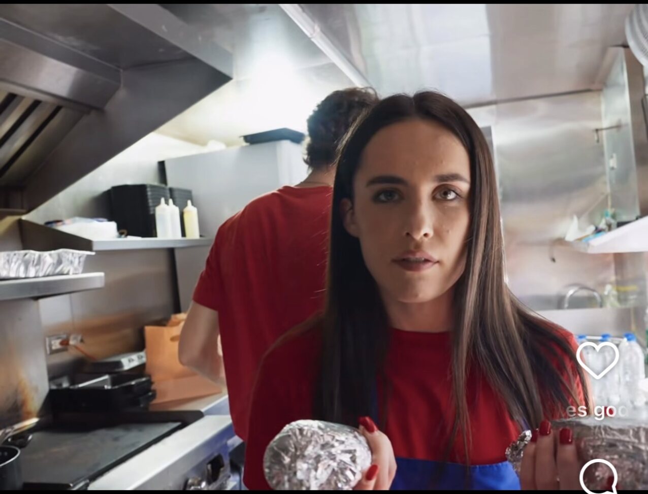 brunette food truck facial