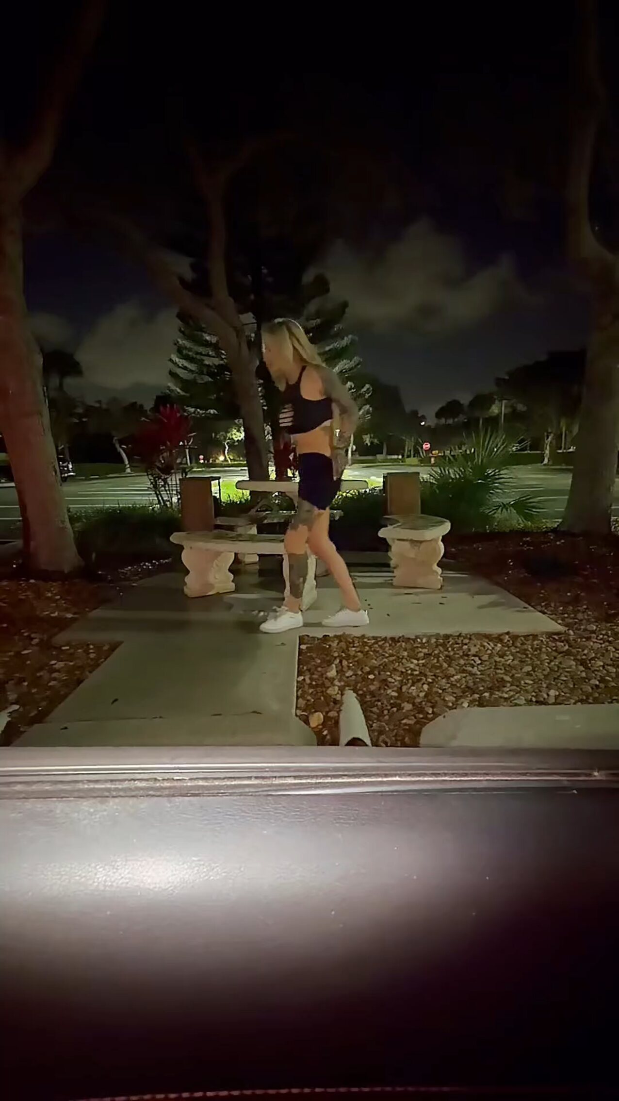 blonde pissing public
