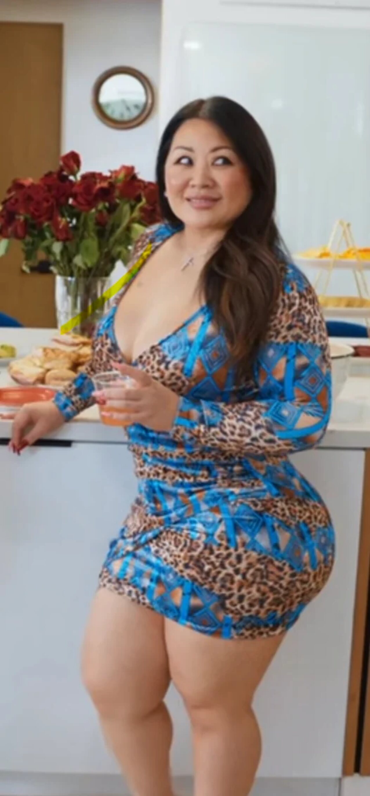 asian blue dress extra