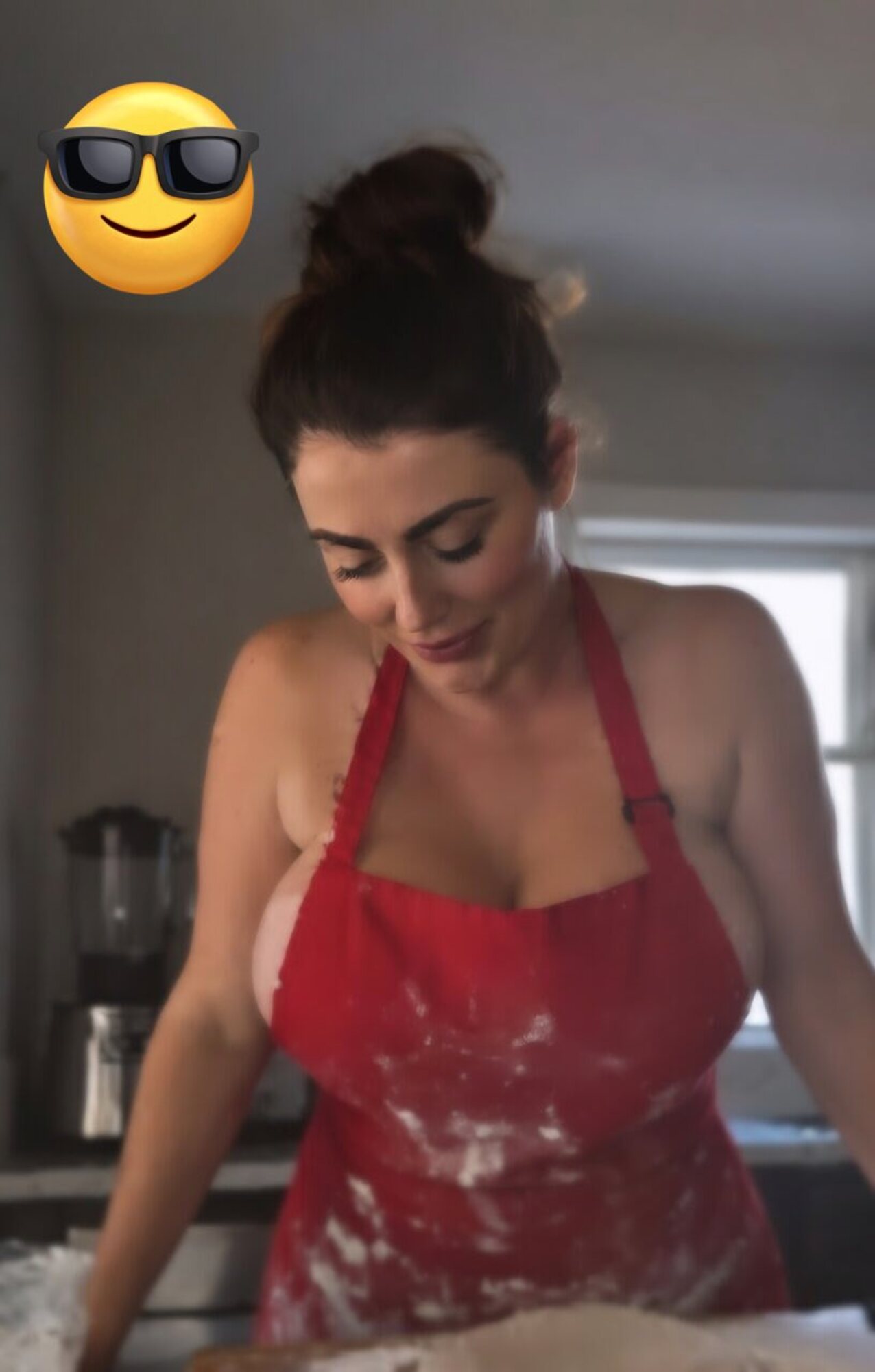 milf big tits kitchen