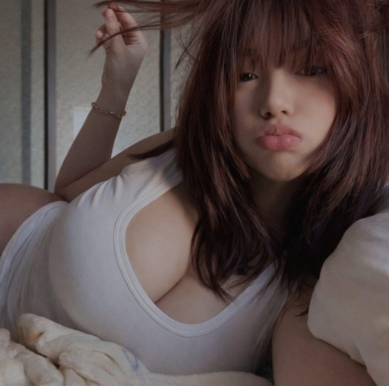 asian big breast large hair