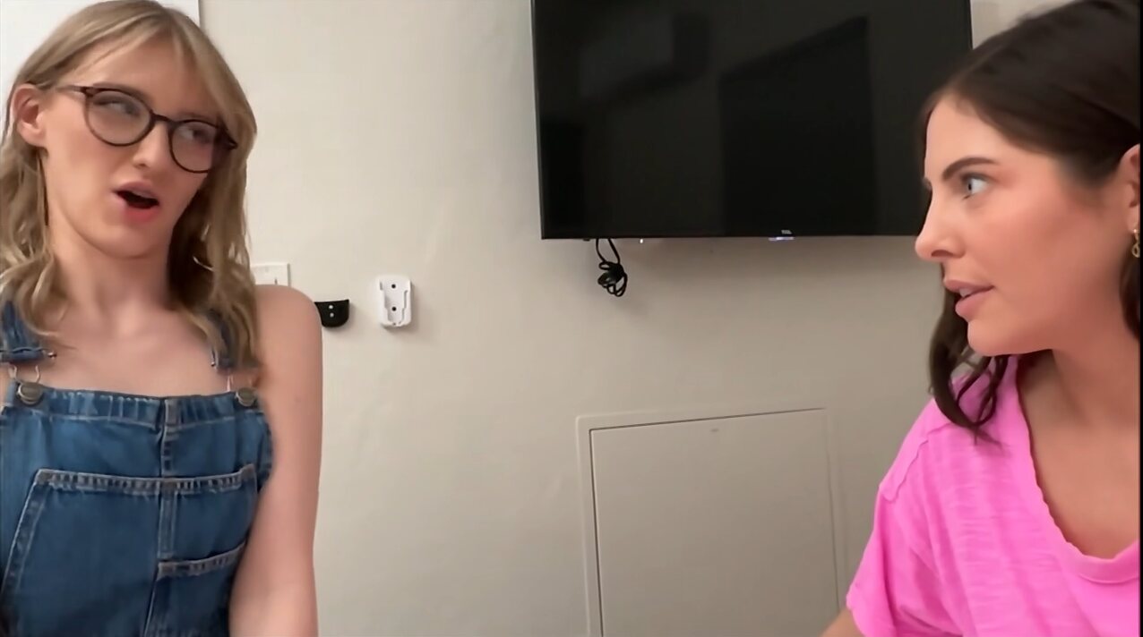 blonde glasses two girls