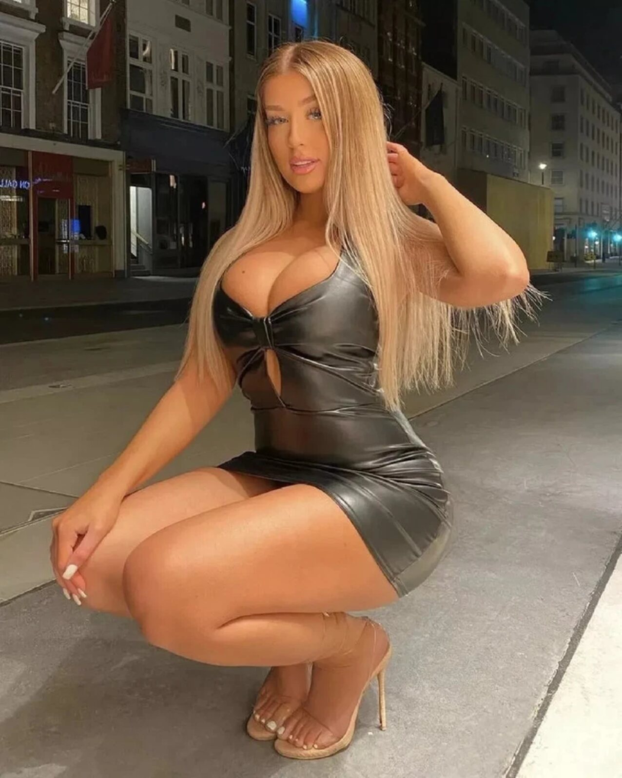 blonde long hair big boobs
