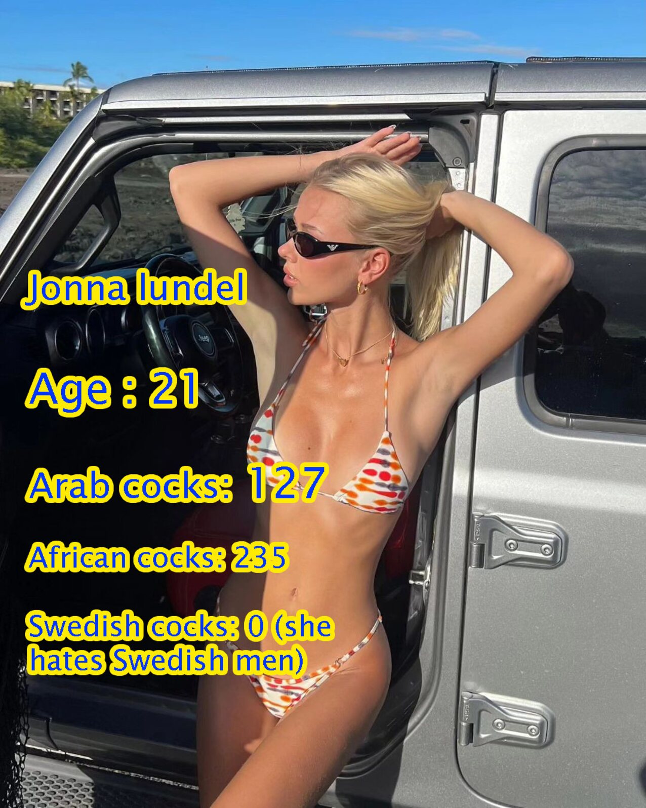 blond bikini armpit