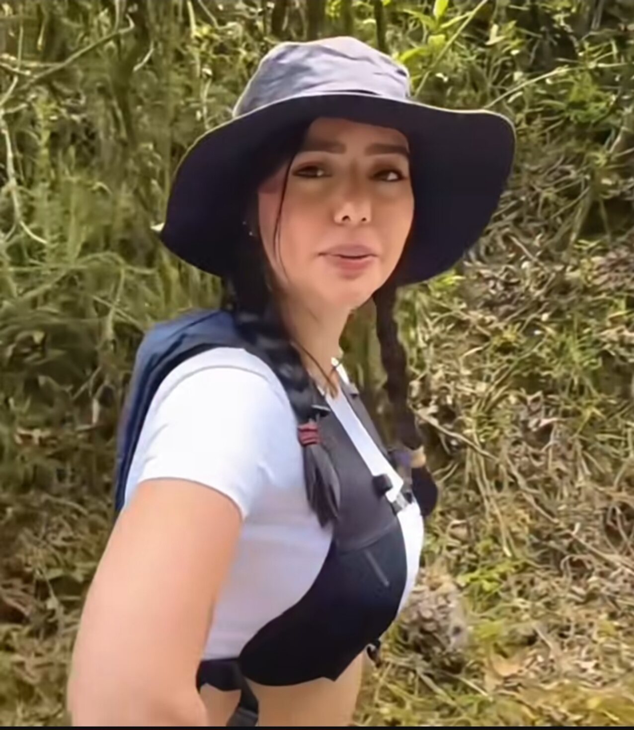 outdoor outside dark hair