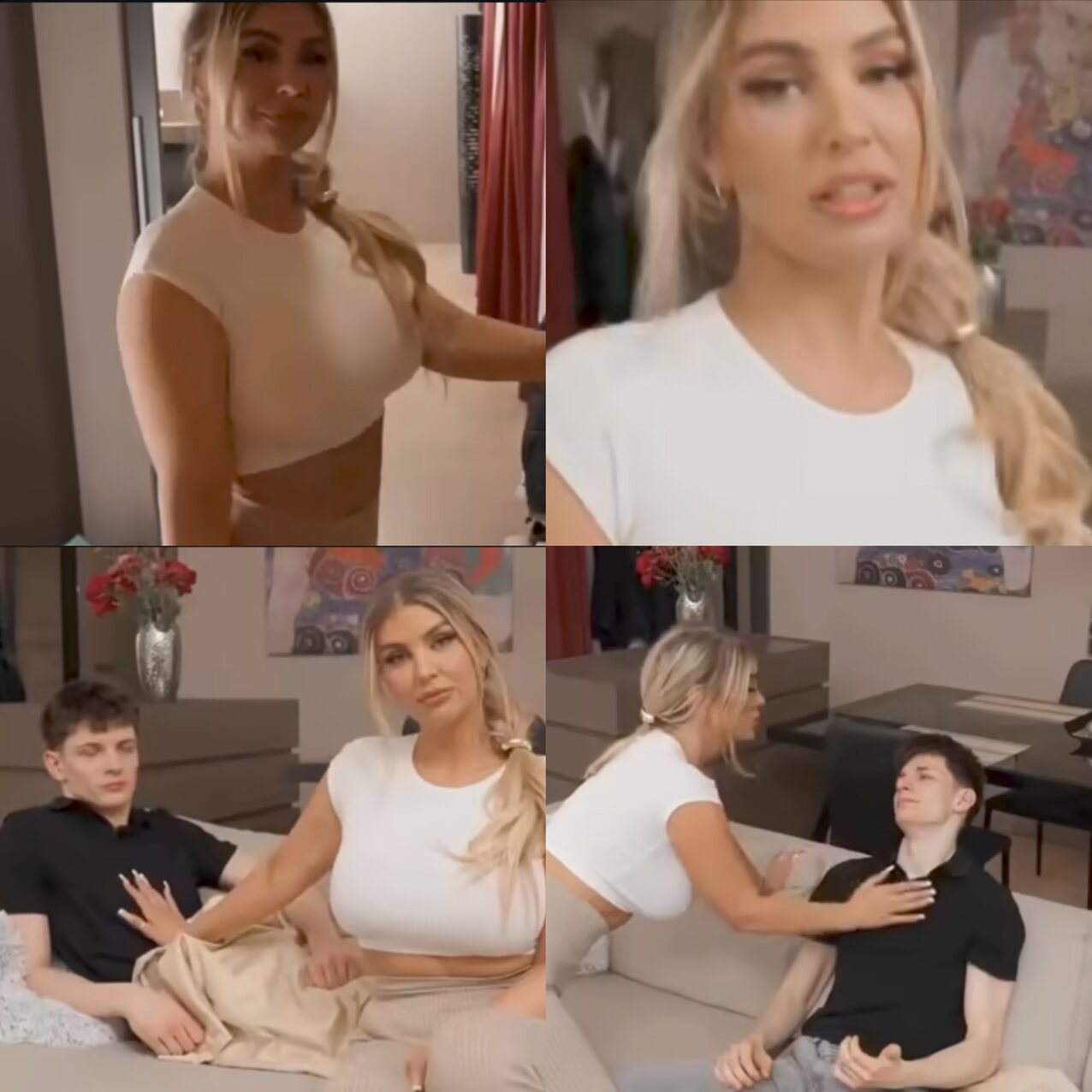 blonde family mom