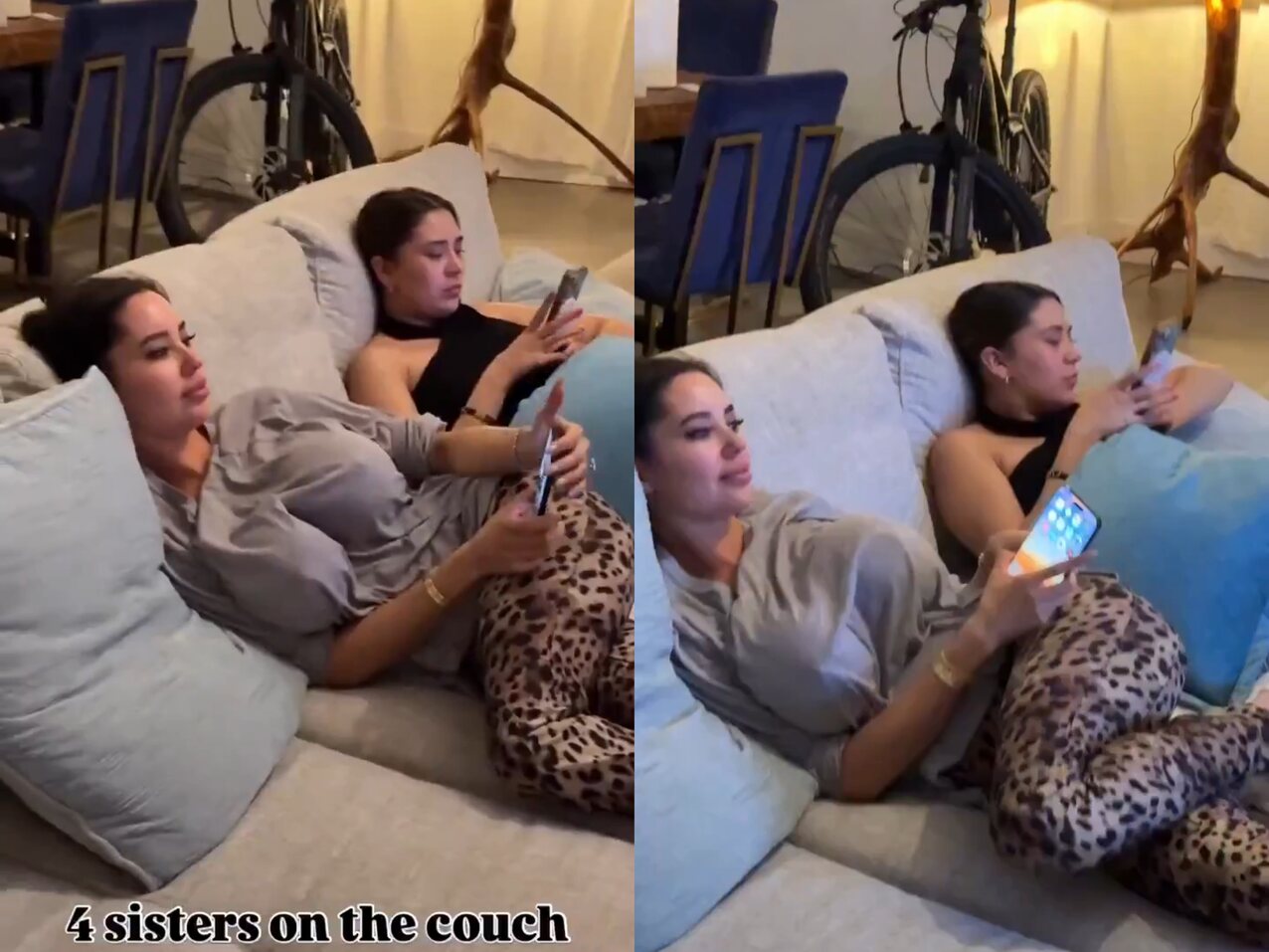brunette couch sofa