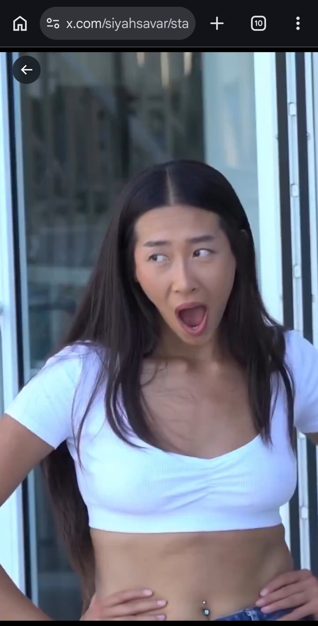 asian boner reaction brunette