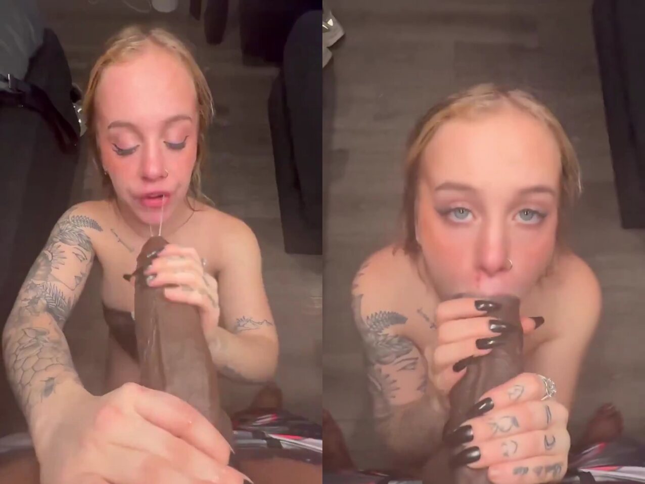 blonde bbc blowjob